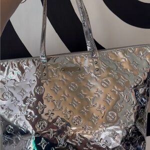 Louis Vuitton Silver Monogram Tote Bag